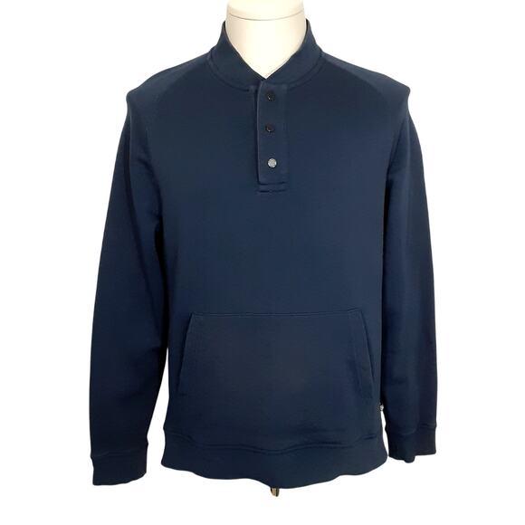Ted Baker Breenge Button Through Sweatshirt Navy Blue Pullover Mens 38 Holiday - Picture 2 of 13